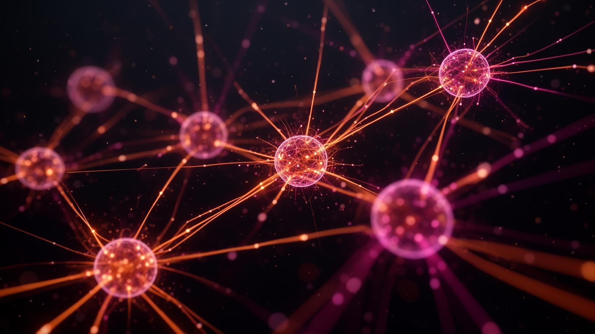 Glowing neural network visualization